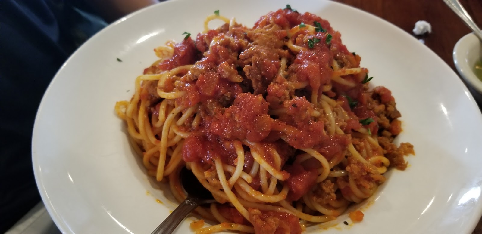 Spaghetti with slow-simmered meat sauce